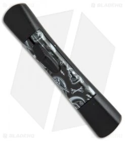 AKC Concord OTF Automatic Knife Route 66 Skull (3.25" Black Flat) -Akc Sales Store AKC concord route 66 skull flat grind black plain BP 19004 er side