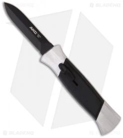 AKC 777 Blackfinger Dagger OTF Automatic Knife Brushed Aluminum (3.375" Black)