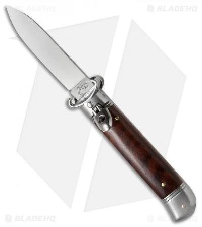 AKC Shot Puller 8" Lever Lock Auto Italian Knife Cocobolo (3.2" Polish Flat) 1 AKC Shot Puller 8" Lever Lock Auto Italian Knife Cocobolo (3.2" Polish Flat)