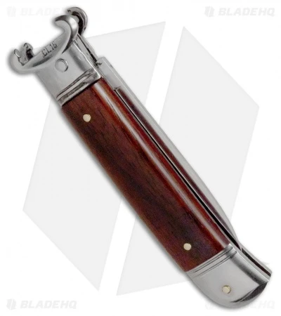 AKC Shot Puller 8" Lever Lock Auto Italian Knife Cocobolo (3.2" Polish Flat) 2 AKC Shot Puller 8" Lever Lock Auto Italian Knife Cocobolo (3.2" Polish Flat) - Image 2