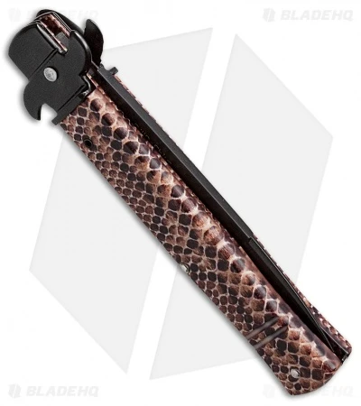 AKC Leverletto 7.5" Lever Lock Automatic Italian Knife Snake (3.2" Black) 2 AKC Leverletto 7.5" Lever Lock Automatic Italian Knife Snake (3.2" Black) - Image 2