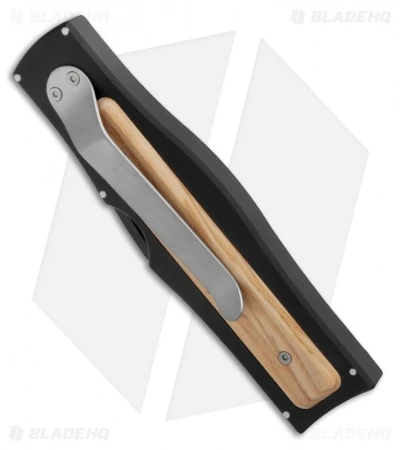 AKC Gravit-E Manual OTF Knife Black/Wood (3.7" Black) 2 AKC Gravit-E Manual OTF Knife Black/Wood (3.7" Black) - Image 2