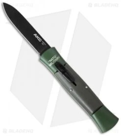AKC 007 Concord NATO Military OTF Automatic Knife Green/Gray (2.75" Black Flat)