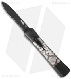 AKC Concord OTF Automatic Knife Gray Snakeskin (3.25" Black Serr)