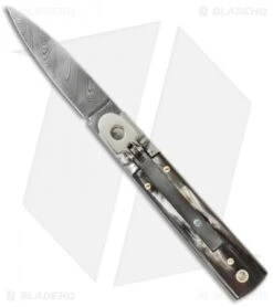 AKC Classic 6" Lever Lock Automatic Italian Knife Brazilian (2.5" Damascus)