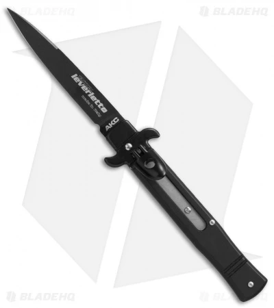 AKC Leverletto 7.5" Lever Lock Automatic Italian Knife Black (3.2" Black Flat) 1 AKC Leverletto 7.5" Lever Lock Automatic Italian Knife Black (3.2" Black Flat)