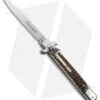AKC Leverletto 9" Lever Lock Automatic Italian Knife Stag Horn (4" Satin Flat)